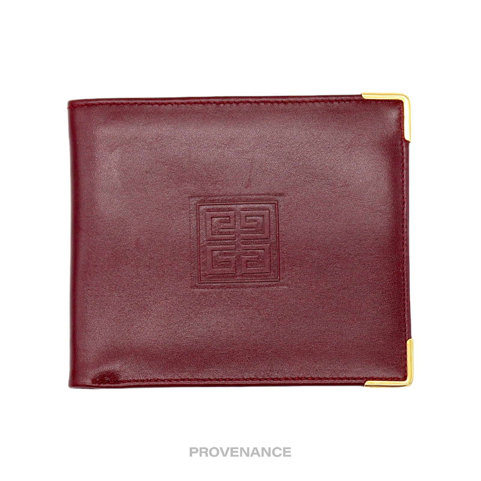 Givenchy Logo Bifold Wallet Red Leather